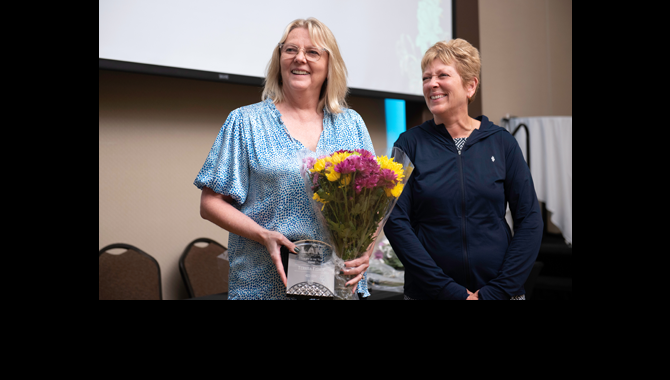 Fisher receives her award