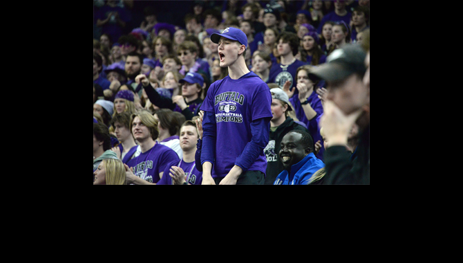 Bison students cheering