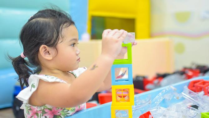 Child with blocks