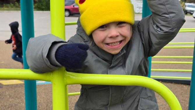 Kindergarten student at recessd