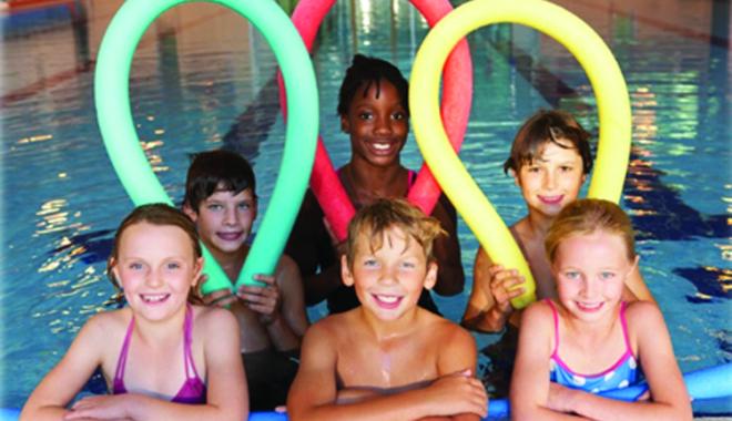 Group of friends at the pool