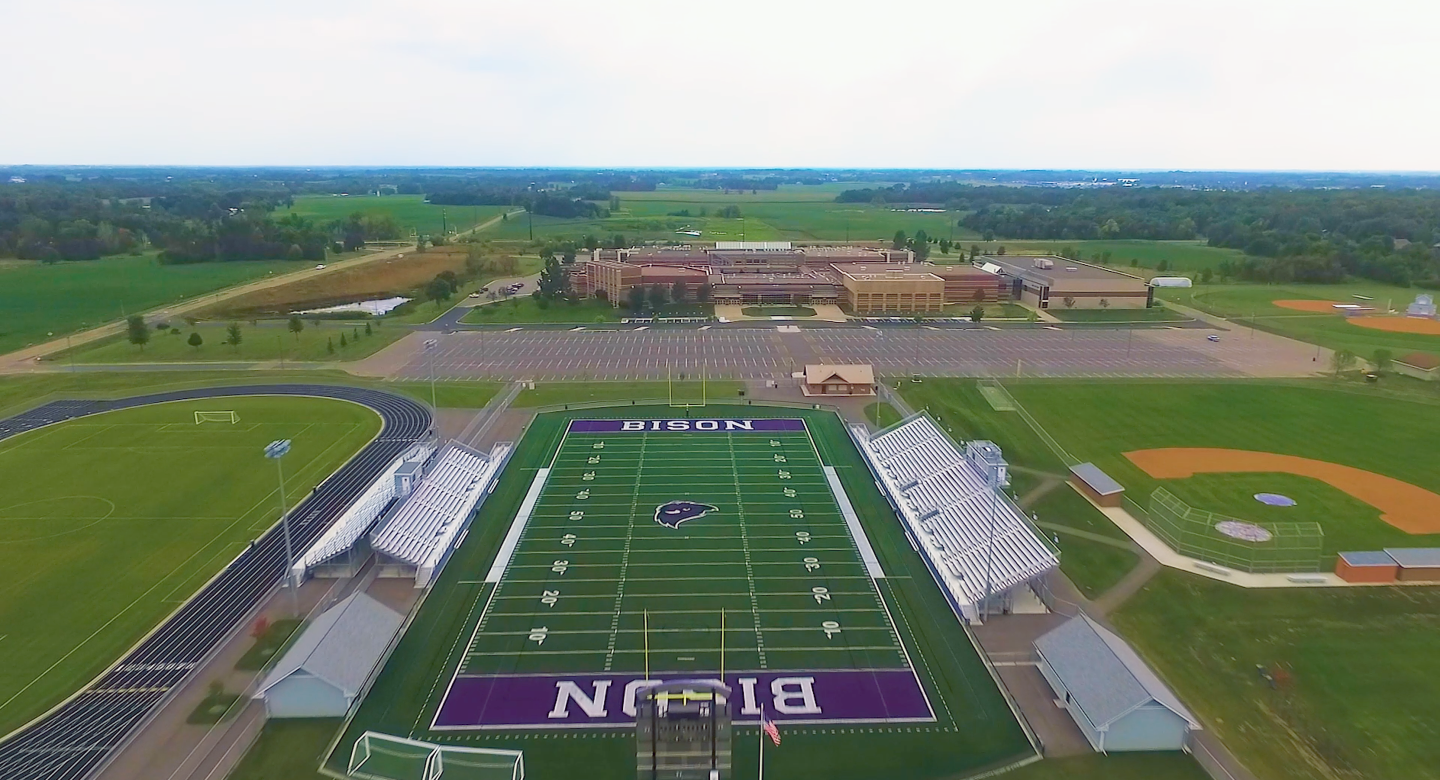 Aerial view of BHS grounds