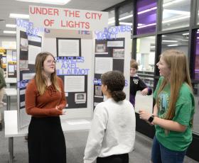 Student presents historical exhibit