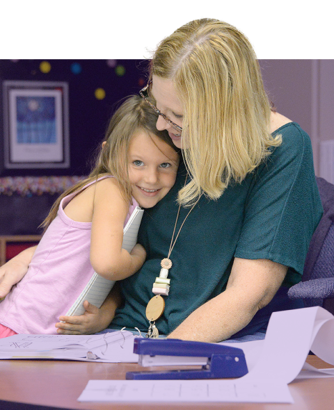 Teaching hugging student