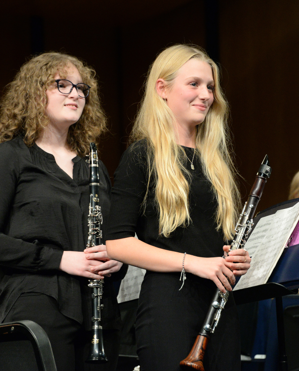 Band students smiling